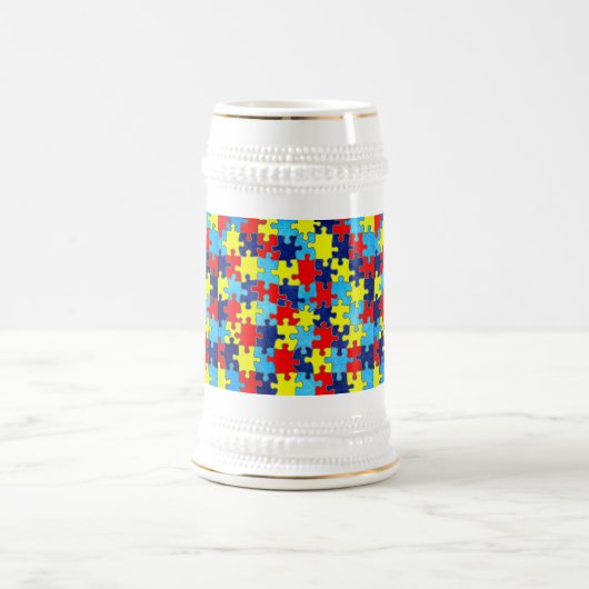 Chope À Bière Sensibilisation sur l'autisme-Puzzle par Shirley T (Centre)