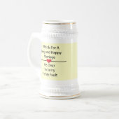 Chope À Bière Sept mots pour un mariage long et heureux (Devant gauche)