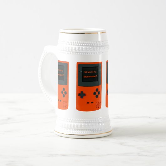 Chope À Bière Serez-Vous Mon Groomsman Main Game Électronique (Devant gauche)