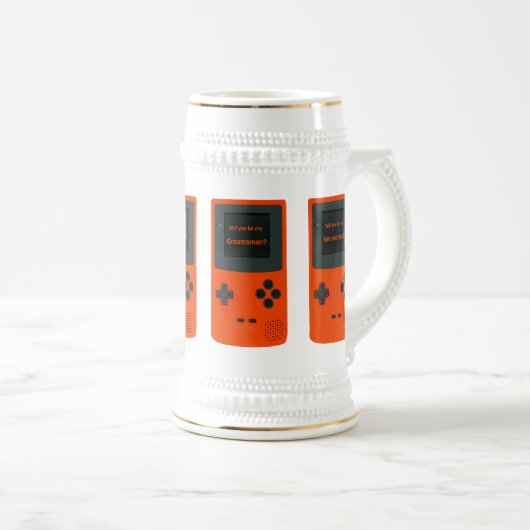 Chope À Bière Serez-Vous Mon Groomsman Main Game Électronique (Devant droit)