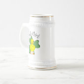 Chope À Bière Shamrock de texte irlandais (Devant gauche)