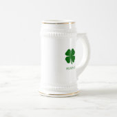 Chope À Bière Shamrock vert simple à quatre feuilles (Devant droit)