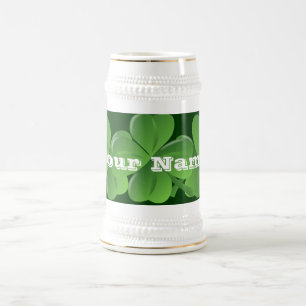 Chope À Bière Shamrocks irlandais personnalisés
