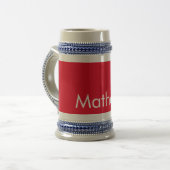 Chope À Bière simple initial letter monogram add your name lett (Devant gauche)