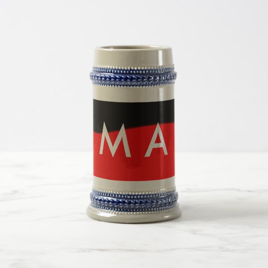 Chope À Bière Simple monogramme ajouter votre nom lettre man min (Centre)