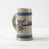 Chope À Bière Skal Viking - Blue Line mince (Devant gauche)
