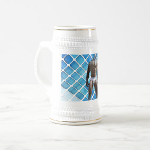 Chope À Bière SlipperyJoe musculaire homme six pack abs mâle bla