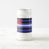 Chope À Bière SlipperyJoe's cuir drapeau orgueil noir bleu royal (Centre)