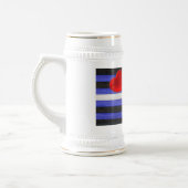 Chope À Bière SlipperyJoe's cuir drapeau orgueil noir bleu royal (Gauche)