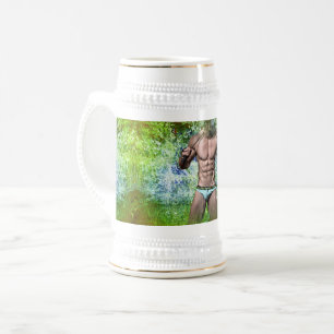 Chope À Bière SlipperyJoe's homme adulte très musclé torse nu 