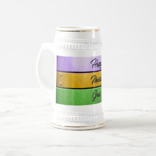 Chope À Bière SlipperyJoe's Mardi Gras or violet métal vert s