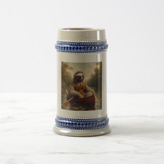 Chope À Bière Sloth Dans Un Canoë (Centre)