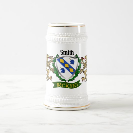 Chope À Bière Smith/Smyth Irish Shield Beer Stein (Centre)