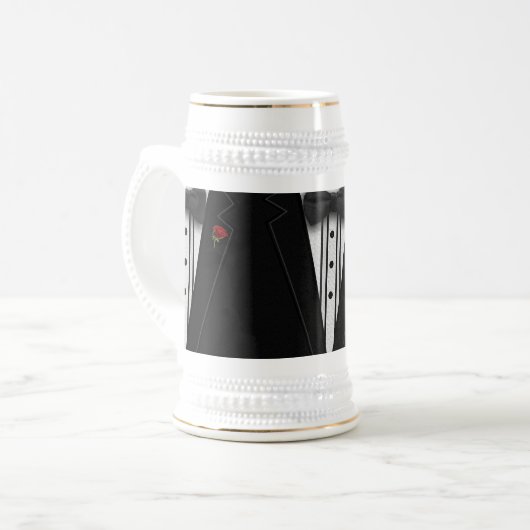 Chope À Bière Smoking noir avec la cravate d'arc (Devant gauche)