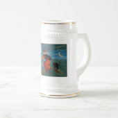 Chope À Bière Sorcière volant avec un chat noir la nuit d'Hallow (Devant droit)