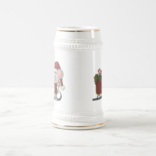 Chope À Bière Souris de Père Noël avec le traîneau (Centre)