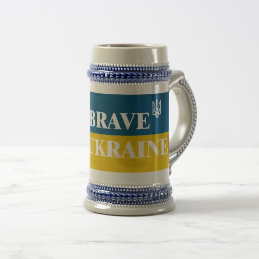 Chope À Bière Soyez courageux comme l'Ukraine citation textuelle (Devant droit)