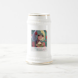 Chope À Bière Soyez ma Saint-Valentin dans le style Manga 33420