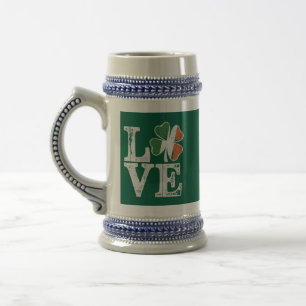 Chope À Bière St Patrick Love Chance Irlande Trèfle Vert