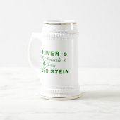 Chope À Bière St Patrick`s day Green Clover Nom (Devant gauche)