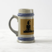 Chope À Bière Stein - Bière Yoga Stein avec or et bleu (Gauche)