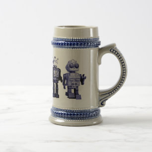 Chope À Bière stein bleu de robots