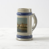 Chope À Bière Stein bleu et blanc de Prague (Devant droit)