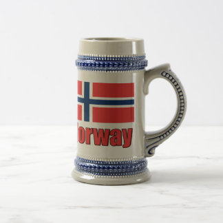 Chope À Bière Stein bleu/gris de 22oz Norvège \ drapeau