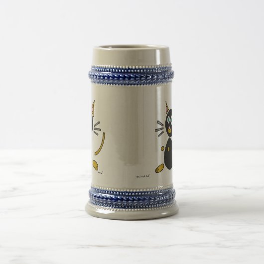 Chope À Bière Stein Chat Abstrait (Centre)