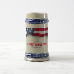 Chope À Bière Stein commémoratif du président Donald Trump
