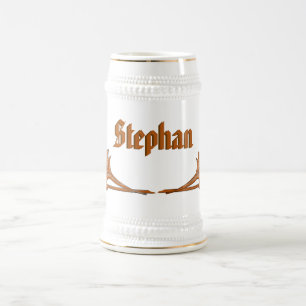 Chope À Bière Stein - Feuilles entre crochets et nom