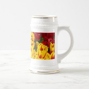 Chope À Bière Stein Fleur de Tulipe personnalisé Tulipes Jaunes