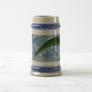 Chope À Bière Stein Fleurs d'Hydrangea Bleu Floral Steins