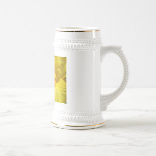 Chope À Bière Stein Fleurs d'Iris Jaune Eté Steins