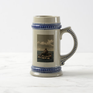 Chope À Bière Stein gauche bleu à la dérive