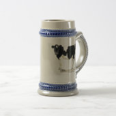 Chope À Bière stein noir et blanc de bière de vache (Devant droit)
