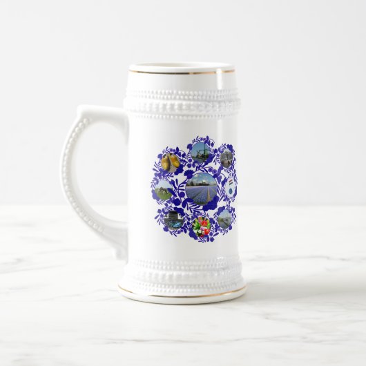 Chope À Bière Style bleu Hollande Stein du cru Delftware/Delft (Gauche)
