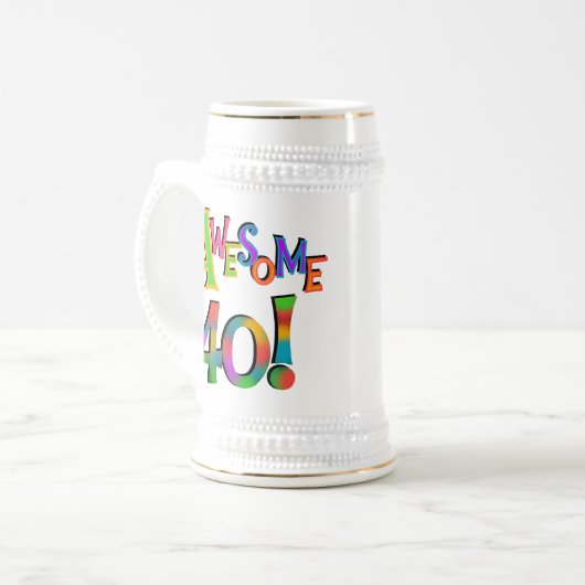 Chope À Bière Super 40 T-shirts et cadeaux d'anniversaire (Devant gauche)