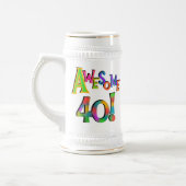 Chope À Bière Super 40 T-shirts et cadeaux d'anniversaire (Gauche)