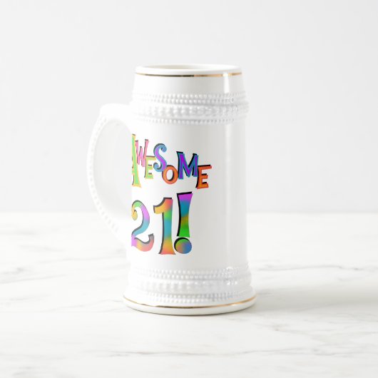 Chope À Bière Superbe 21 T-shirts et cadeaux d'anniversaire (Devant gauche)