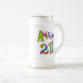 Chope À Bière Superbe 21 T-shirts et cadeaux d'anniversaire (Devant droit)