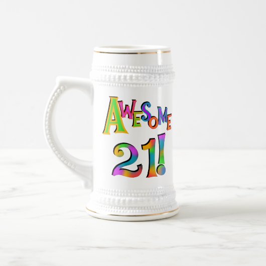 Chope À Bière Superbe 21 T-shirts et cadeaux d'anniversaire (Gauche)