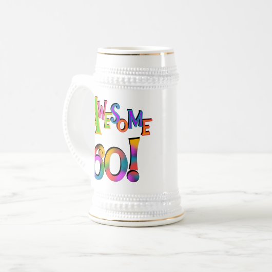 Chope À Bière Superbe 60 T-shirts et cadeaux d'anniversaire (Devant gauche)