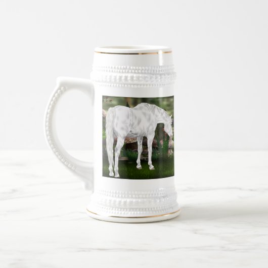Chope À Bière Superbe scène d'Imaginaire de Cheval Blanc (Gauche)