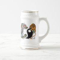 symbole du dragon yin yang bière stein