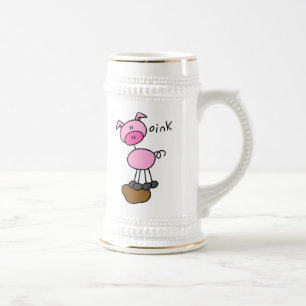Chope À Bière T-shirts et cadeaux Stick Figure Pig