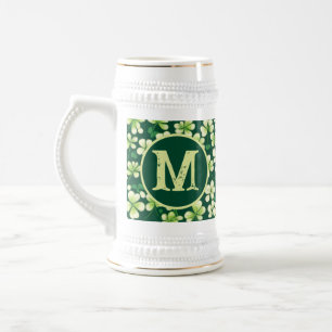 Chope À Bière Tapisserie Trèfle Émeraude : Délice Vert Foncé