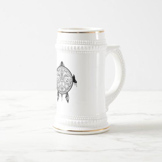 Chope À Bière Tatouage de Tribal Turtle Shield (Devant droit)