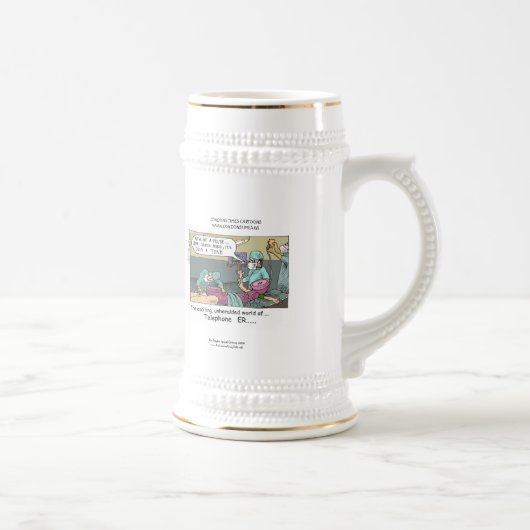 Chope À Bière Téléphone Code Blue Cartoon Funny Beer Stein (Droite)