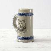 Chope À Bière Tête D'Ours, Sauvage Et Libre, Illustration Dessin (Devant gauche)